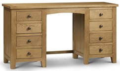 Twin dressing table white solid oak