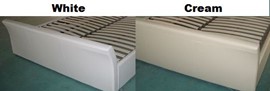 Sleeplands Own Luxury White And Cream Storage Sleigh Bed