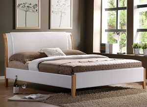 Signature Tokyo White Faux Leather Bed Frame