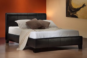 Signature Brooklyn Black Faux Leather Bed Frame