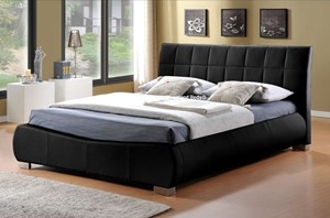 Dorado Black Faux Leather Double Bed Frame