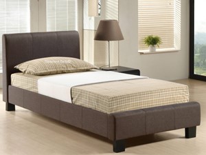 Single Brown Fabric Bed Frame