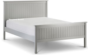 Grey Wooden Double Bed Frame