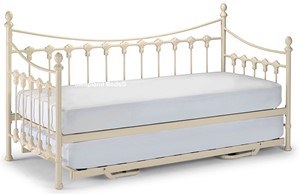 Varcelle White Metal Day Bed With Trundle