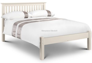 White Wooden Kingsize Bed Frame With Low Footend