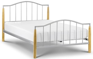 Modern Metal And Oak Bed Frame