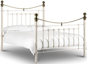 White And Brass Bed Frame