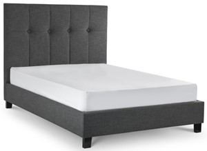 Fabric bed frame with high headboard