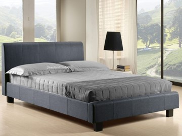 Grey Fabric Double Bed Frame