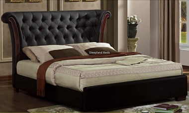 Signature Chesterfield Black Faux Leather Bed Frames
