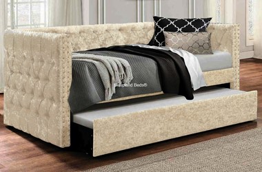 Lucia Champagne Fabric Chesterfield Daybed