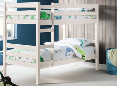 White wooden bunk beds