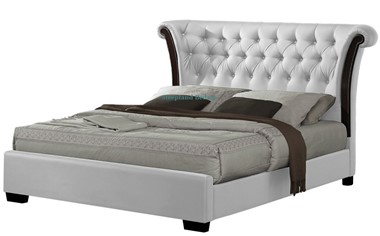 Signature Chesterfield White Faux Leather Bed Frames