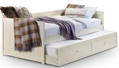 Daniella White Wooden Day Bed With Trundle