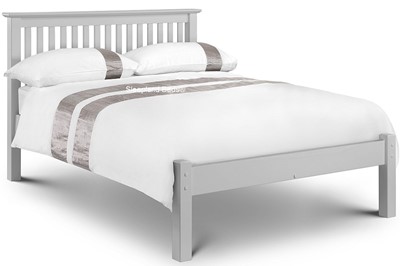 Bacella grey wooden double bed frames with low footend