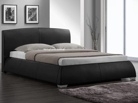 Napoli Luxury Black Faux Leather Kingsize Bed Frame