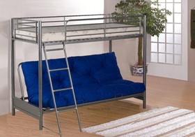 Alex Metal Highsleeper Bunk Bed With Double Futon And Cushion