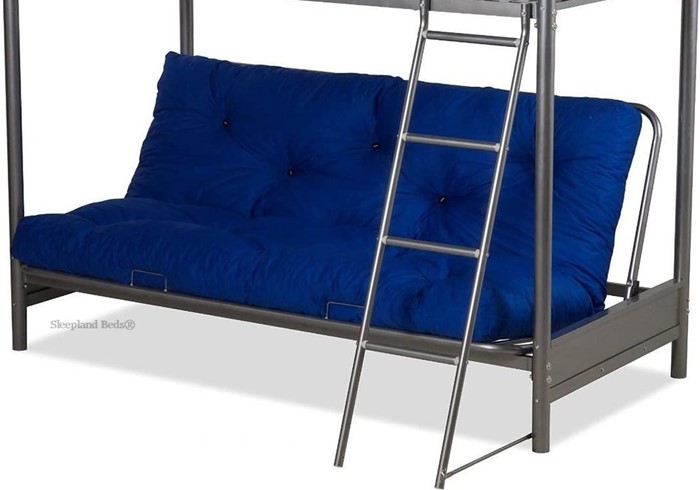 Alex Metal Highsleeper Bunk Bed With, Bunk Bed With Futon At The Bottom