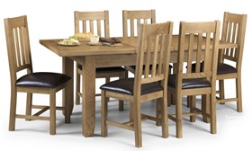 Alprina Oak Extending Dining Table - With 4 or 6 Padded Chairs