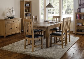 Alprina Waxed Oak Furniture -  Chunky Wood - Lounge And Dining Room