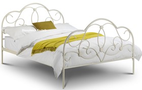 Anabelle White Metal Bed Frame With Elegant Curves - 4ft6 Double
