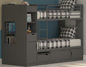 Anthracite Grey Platinum Bunk Bed With Lots Of Storage
