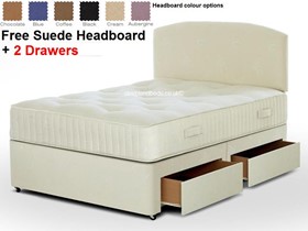 Apollo Single Pocket Sprung Divan Bed - FREE Headboard And 2 Drawers