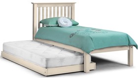 Bacella White Single Bed Frame With Hideaway Guest Bed
