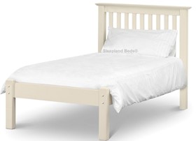 Bacella White Wooden Bed Frame With Low Footend - 3ft Single