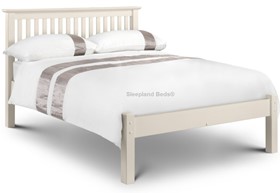 Bacella White Wooden Bed Frame With Low Footend - 4ft6 Double