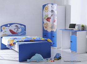 Beach Shark Kids Bed Frame With Drawer And Matching Bedroom Furniture