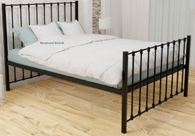 Black Keritona Wrought Iron Metal Bed Frame - 4ft Small Double