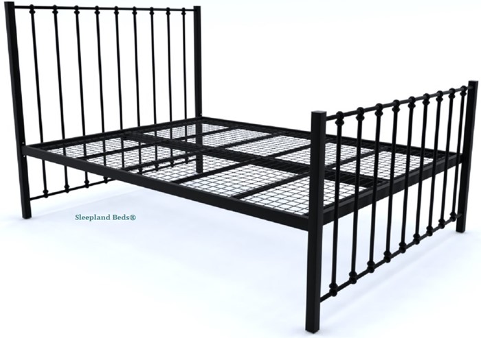 Black Keritona Wrought Iron Metal Bed, Rod Iron King Bed Frame