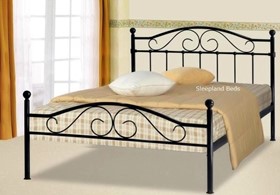 Black Metal Sussex Bed Frame With Low Footend - 4ft Small Double Beds