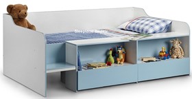 Blue Low Sleeper Star Cabin Bed With Drawers And Shelves