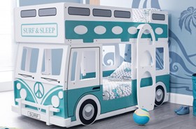 Campervan Bunk Bed By Julian Bowen - Blue Surf And Camp Theme