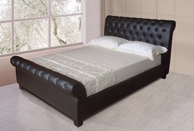 Carrington Brown Double Sleigh Beds By Sleepland Beds - 4ft6 Double