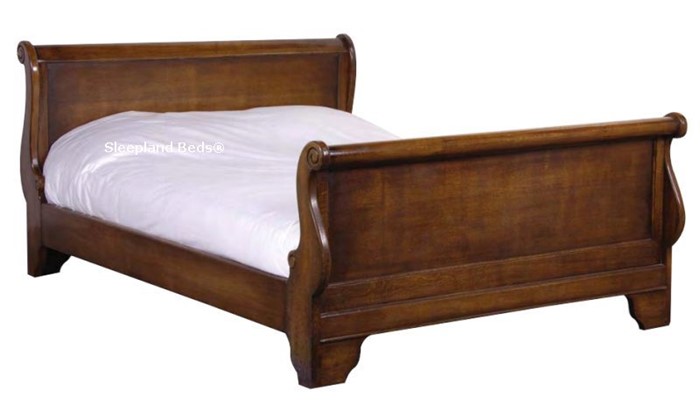 Cheltenham Solid Oak Wooden Sleigh Beds, Wooden Sleigh Bed Super King Size