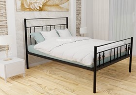 Chrysta Iron Metal Bed Frame - Ivory or Black - 4ft Small Double