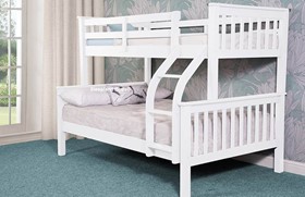 Connor White Wooden Triple Sleeper Bunk Bed By Sweet Dreams | Small Double