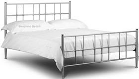 Double Metal Bramber Bed Frame With Aluminium Finish - 4ft6 Double