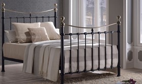 Elizabeth Black And Brass Victorian Style Metal Bed Frame - 5ft Kingsize