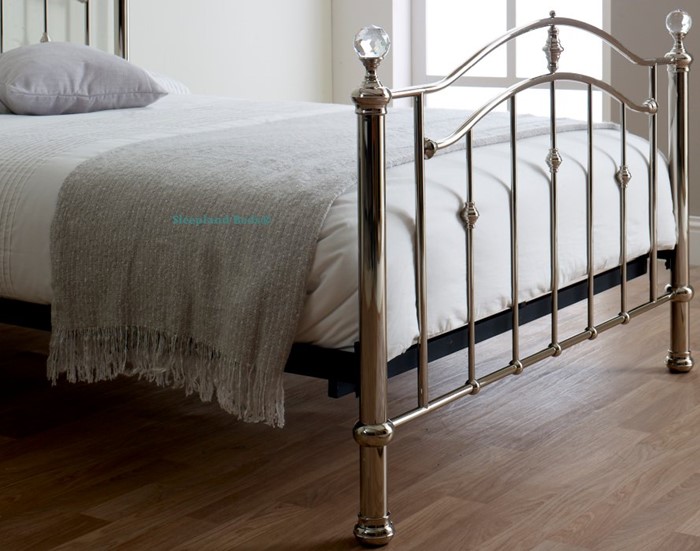 Ella Chrome Metal Bed Frame With, Double Metal Bed Frame With Mattress