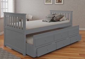 Ellesmere Marcelle Grey Captains Guest Bed With Three Drawers - 3ft Single