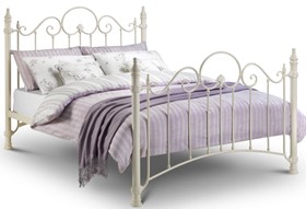 Francis White Metal Bed Frame With Victorian Influence - 4ft6 Double