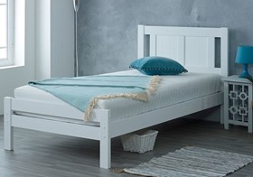 Glory White Wooden Bed Frame - 3ft Single