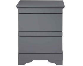 Grey Duvall Robin Bedside Table With Two Drawers