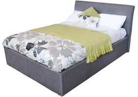 Grey Fabric Texas Ottoman Bed - 4ft Small Double