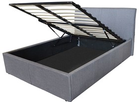 Grey Fabric Texas Ottoman Bed - 4ft6 Double