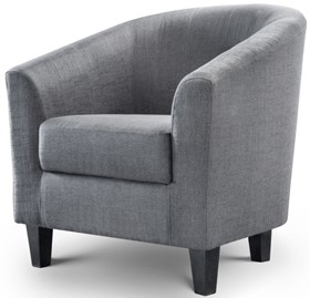 Higson Compact Tub Chair Upholstered In Grey Fabric